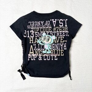 Angel Blue black graphic baby tee